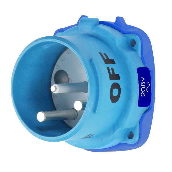 33-68232-C-K16 - DS100C INLET POLY BLUE SIZE 4 TYPE 3R 2P+G 100A 208 VAC 60 Hz NO AUX